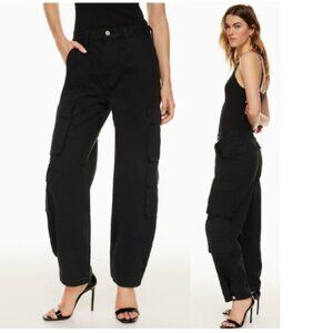 Denim Forum 90s Millie Hi-Rise Cargo Pants Jeans Size 27 Stay Black